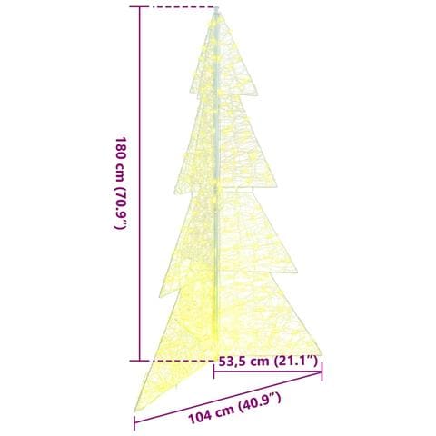 Albero di Natale con 240 LED Bianco caldo 180 cm Acrilico - Foto 8
