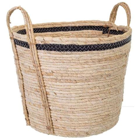 Navicella In Fibra Naturale Marrone 36x36x30h - Foto 1
