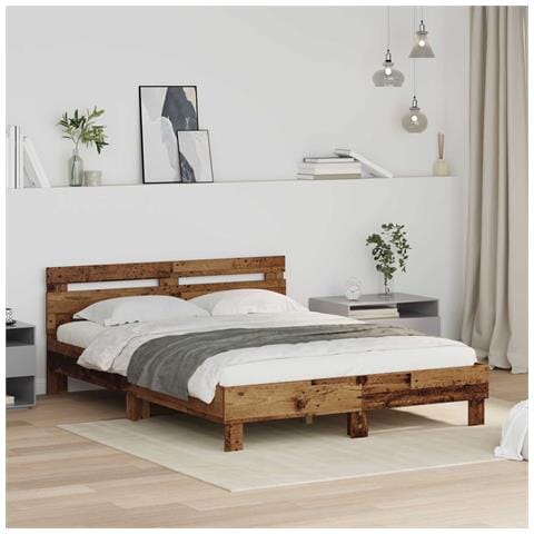 Struttura del letto con testiera Legno vecchio 140 x 200 cm - Foto 2