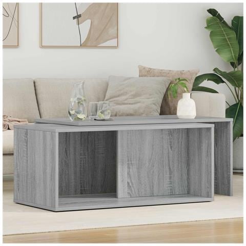 Set di Tavolini da Caffè 2 pcs Grigio Sonoma Legno multistrato - Foto 2