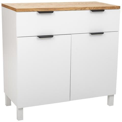 Mobile Da Ingresso In Legno, 2 Cassetti, 2 Porte Bianco 82x39,5x80 - Foto 1