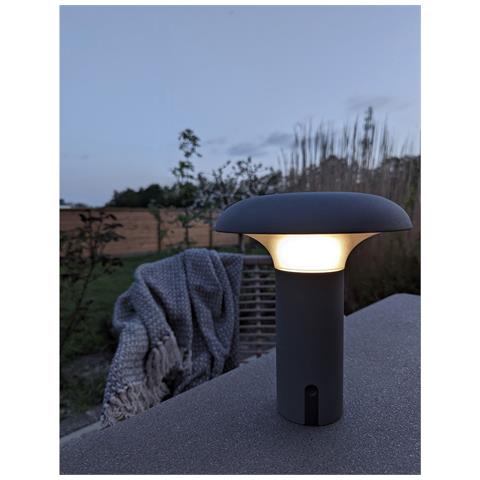 Lampada Led Ricaricabile Ramsey — Grigio Opaco Ø17×21 Cm - Foto 7