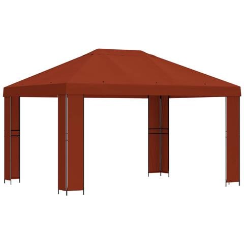 Gazebo 4 × 3 m Terracotta Poliestere e Acciaio 190 gsm - Foto 1