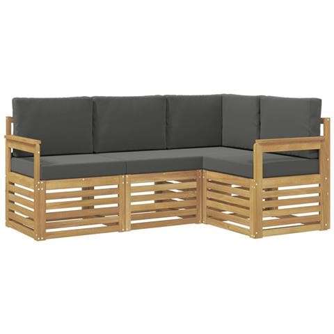 Set di divani da esterno 4 pcs Bianco e Antracite - Foto 1