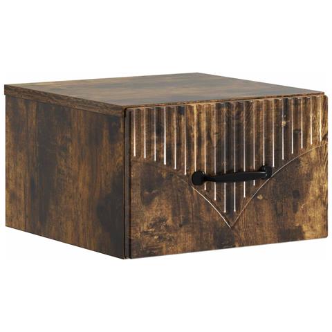 Mobiletto da notte a muro Rovere Fumo 34,5 x 33 x 20 cm - Foto 1