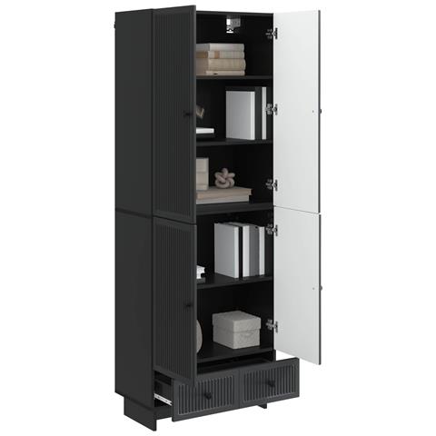 Set di armadi 2 pcs Nero 66 x 34,5 x 95 cm Legno ingegnerizzato - Foto 2