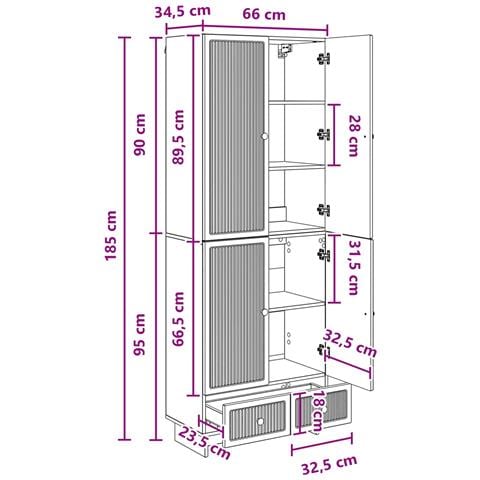 Set di armadi 2 pcs Nero 66 x 34,5 x 95 cm Legno ingegnerizzato - Foto 8