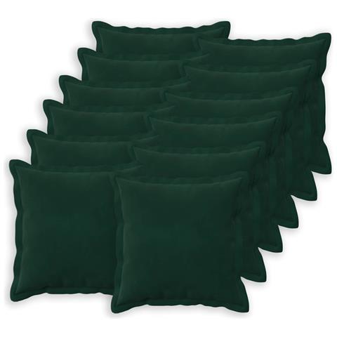 Cuscino con cuscino HOUTEN 12 pz Verde Scuro Velluto - Foto 1