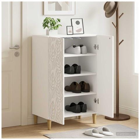 Mobile per scarpe DELFT 59,5 x 39,5 x 90 cm Bianco - Foto 2