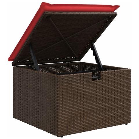 Set Divani da Giardino 7 pz con Cuscini Marrone in Polyrattan - Foto 9