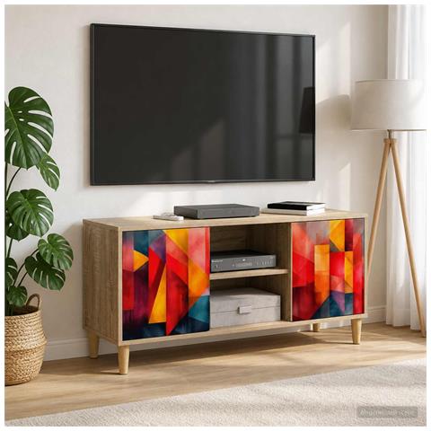 Mobile TV HEESCH 102 x 33 x 50 cm Sonoma Legno ingegnerizzato - Foto 2