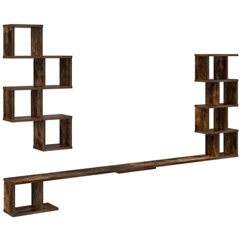 Mensola per TV da muro Rovere Fumo 200 x 15 x 94 cm - Foto 1