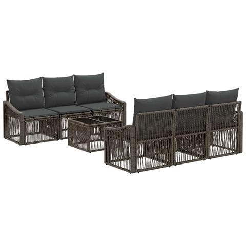 Set Divano da Giardino 7 pz Grigio polyrattan - Foto 1