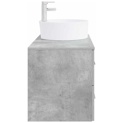 Set di mobili per il bagno 2 pz Grigio Cemento - Foto 9