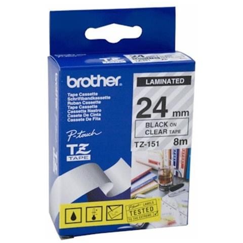 Nastro Etichette per Stampanti Formato 2.4 cm x 8 m Nero su Trasparente - Foto 2