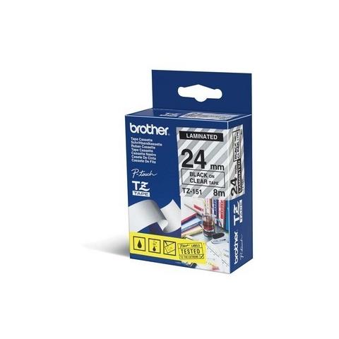 Nastro Etichette per Stampanti Formato 2.4 cm x 8 m Nero su Trasparente - Foto 4