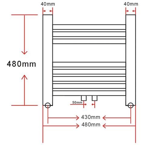 Radiatore Riscaldamento Bagno 480 X Mm Medio E Laterale - Foto 2