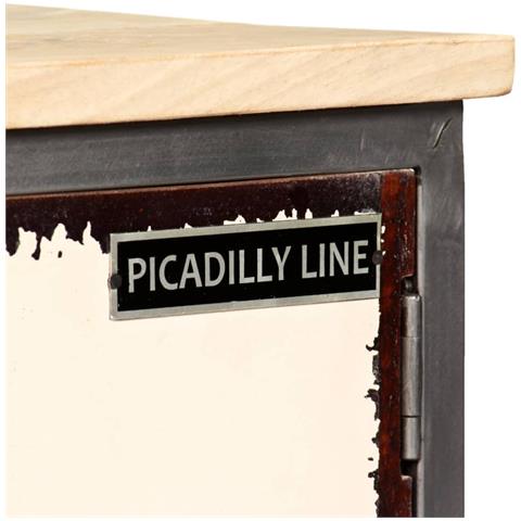 Mobile Porta Tv In Mango Massello E Acciaio 120x30x45cm - Foto 2