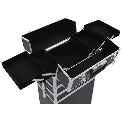 Valigia Trolley Per Cosmetici In Alluminio Nero - Foto 2