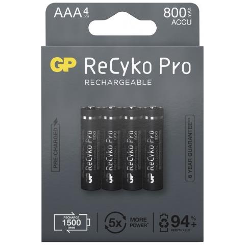 1x4 GP ReCyko Pro NiMH Battery AAA / Micro 800mAh Pro, NEW - Foto 1