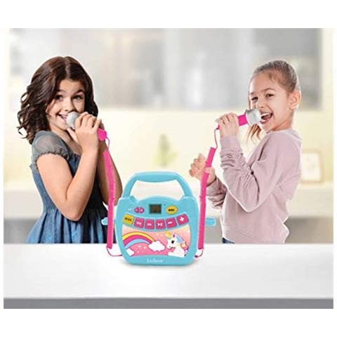 Unicorno Il Mio Primo Digitale Lettore Con Microfono Senza Fili Funzione Registra Effetti Vocali Per I Bambini Blu / Rosa Colore - Foto 2