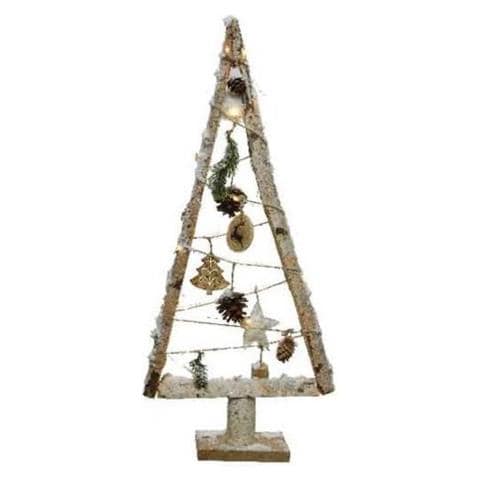 Albero Con Decorazioni E Led A Batteria 8.5x30x67cm - Foto 1