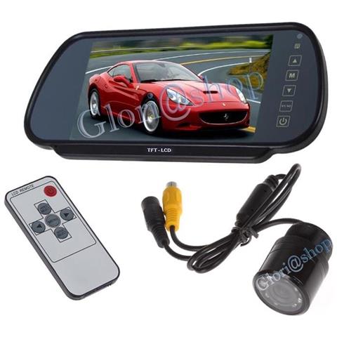 Kit Specchietto Retrovisore Lcd 7 Telecamera 7 Led Retromarcia Auto Camper - Foto 1