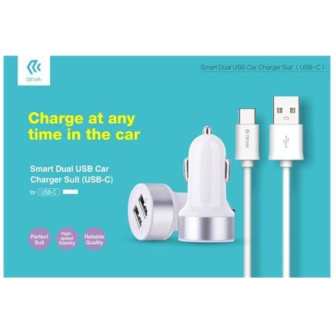 Suit Carica Auto 2 Out 3.1a E Cavo Usb Tipo-c Dati E Carica - Foto 1