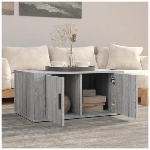 Tavolino Da Salotto Grigio Sonoma 80x50x36 Cm Legno Multistrato - Foto 2