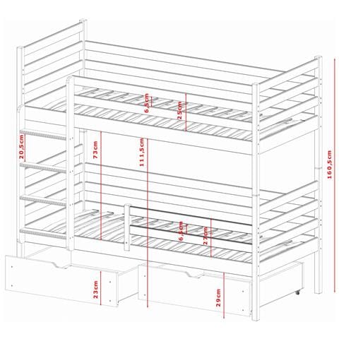 Letto A Castello Per Bambini 200x80x161 Cm - Foto 3