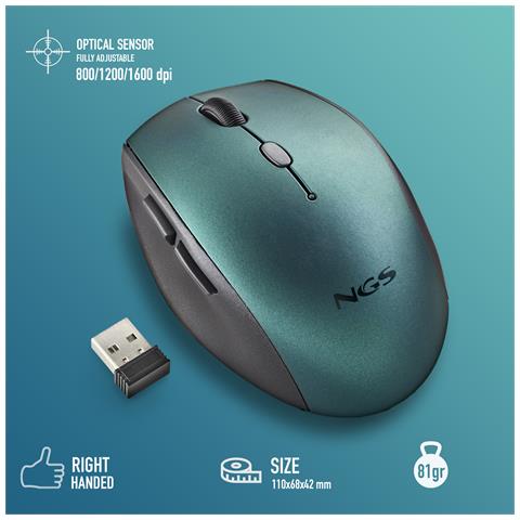 BEE mouse Mano destra RF Wireless Ottico 1600 DPI - Foto 2