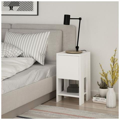 Comodino Ema Bianco Anta Ribalta 30x30x55h - Foto 1