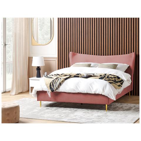 Letto Velluto Chaleix 180 X 200 Cm Rosa Pesca - Foto 1