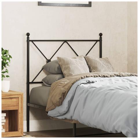 Testiera In Metallo Nero 80 Cm - Foto 1