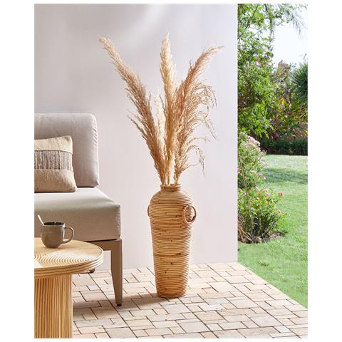 Vaso Decorativo Elatia Realizzato A Mano Rattan Sintetico Naturale - Foto 1