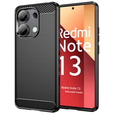 Custodia B-case Tpu Silicone Cover Case Per Xiaomi Redmi Note 13 4g Carbon Metal Black - Foto 1