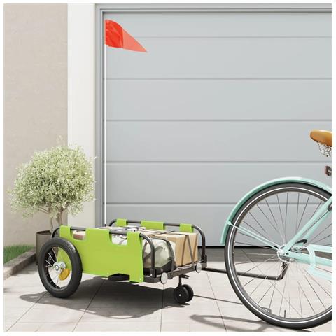 Rimorchio Da Bici Verde Oxford E Ferro - Foto 1