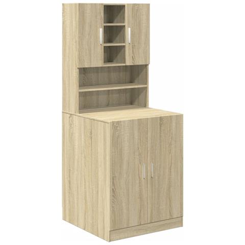 Mobili Lavatrice 2pz Rovere Sonoma in Legno Multistrato - Foto 2