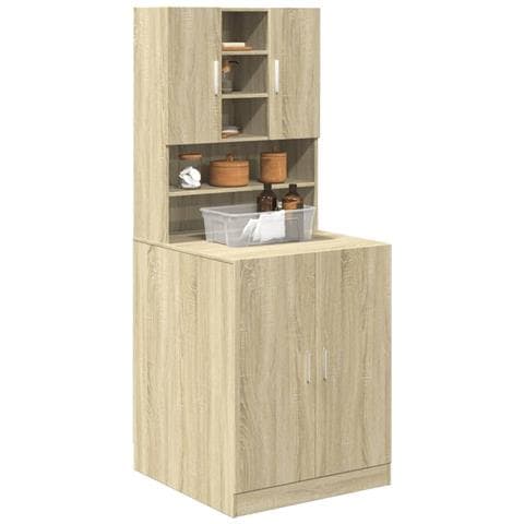 Mobili Lavatrice 2pz Rovere Sonoma in Legno Multistrato - Foto 3