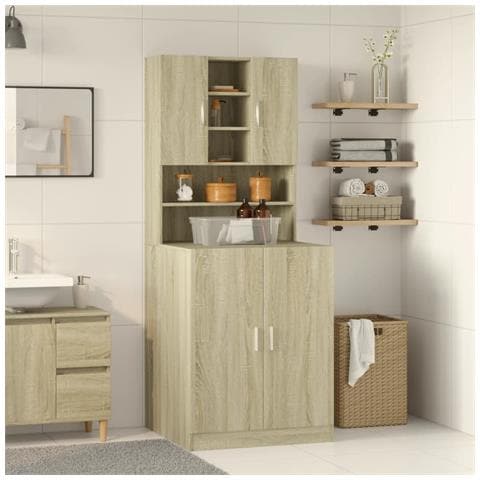 Mobili Lavatrice 2pz Rovere Sonoma in Legno Multistrato - Foto 1