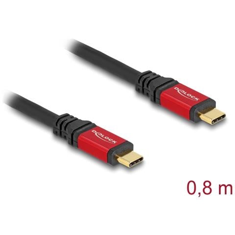 Cavo USB 20 Gbps USB Type-C maschio per maschio PD 3.0 100 W E-Marker 0,8 m metallo rosso - Foto 2
