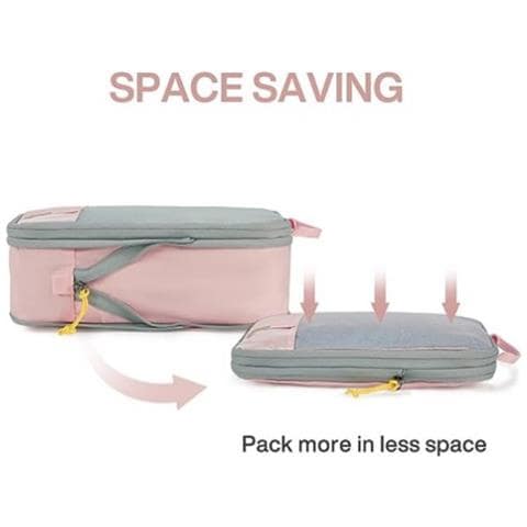 Set Di 2 Cubi Organizzatori Per Valigie Per L'organizzazione Dei Viaggi Pink - Foto 4