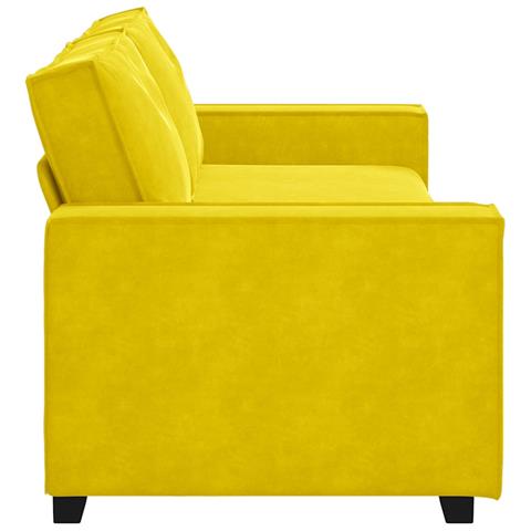 Divano a 3 Posti Giallo 180 cm in Velluto - Foto 2