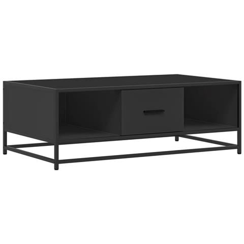 Tavolino Salotto Nero 100x57x35 Cm In Truciolato E Metallo - Foto 2