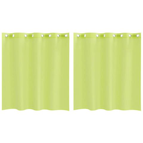 Tende In Voile Con Occhielli 2 Pz Verde Mela 140x140 Cm - Foto 2