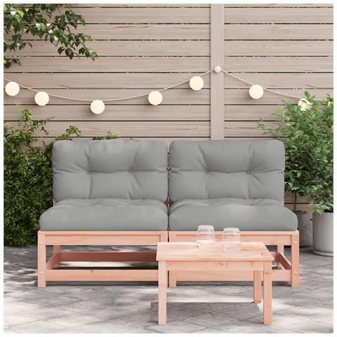 Lusso Casadino - Divani Giardino Senza Braccioli Con Cuscini 2 Pz Legno Douglas - Foto 2