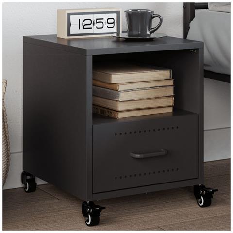 Lusso Casadino -  Comodino Nero 36x39x43,5 Cm In Acciaio - Foto 8