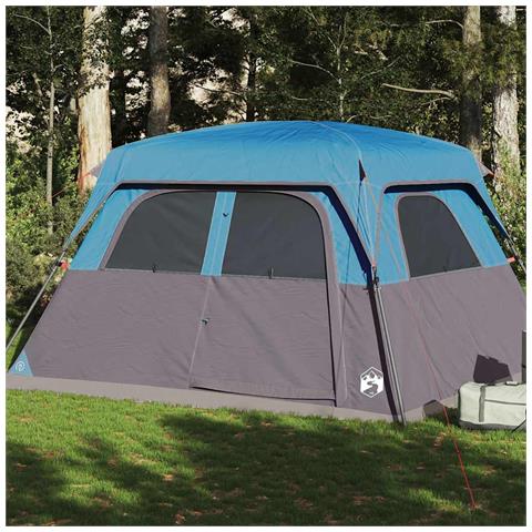 Tenda Familiare Cabina per 6 Persone Blu Impermeabile - Foto 1