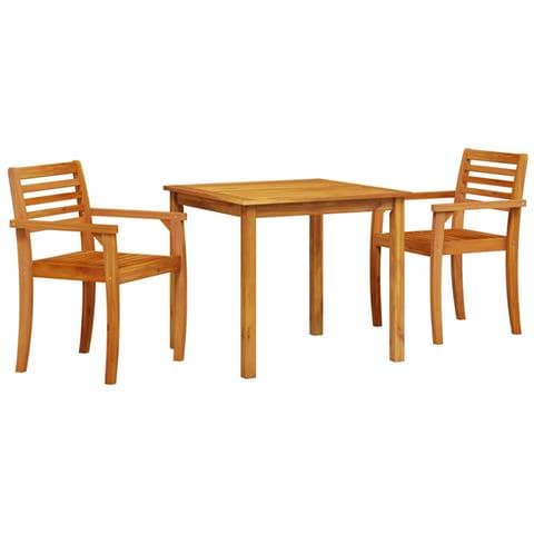 Set da Pranzo da Giardino 3 Pezzi in Legno Massello di Acacia - Foto 1