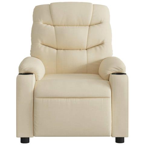 Poltrona Reclinabile Massaggiante Elettrica Crema in Tessuto - Foto 9